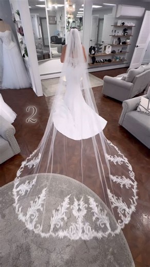 Claire's Fashions Bridal on Instagram: "Which cathedral veil would you pick for your big day?! 1, 2, or 3? Our brides receive 15% off accessories when they say yes to the dress with us! One stop shop for all of your bridal needs 🤩 #veilshopping #2026bride #delawarebrides Pennsylvania Bride • New Jersey Bride • 2026 Bride"