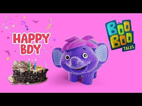 Boo Boo Tales (EP09) - Happy Birthday Song - Cute Purple Baby Elephant Singing Happy Birthday