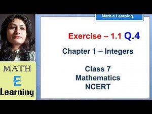 Ex 1.1 Q 4 - Integers - Chapter 1 - Maths - Class 7 - NCERT #Math e Learning