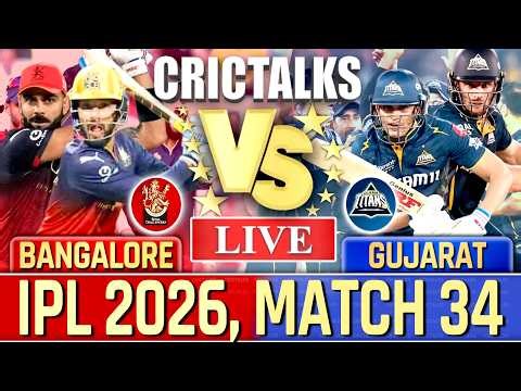 🔴 Live: RCB v GT, IPL 2026, Cricket Live Match Today Scores & Commentary, Last 8 Overs