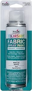Tulip ColorShot Instant Fabric Spray Paint, Permanent Color Spray-On Fabric Paint, 3oz, Teal