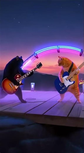 This cat rock performance is absolutely insane #cats #shorts #animation