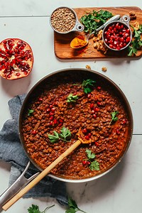 Vegan Lentil Fesenjān (Pomegranate Walnut Stew)