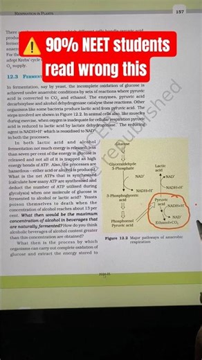Ethanol fermentation in yeast is a two step process - Chapter Respiration in plants #neet