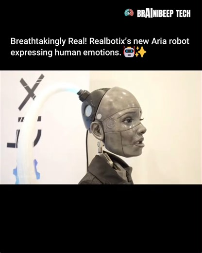 BrainiBeep a clear/dark vision of AI on Instagram: "The line between human and machine is becoming almost invisible! 🚀 At CES 2026, Realbotix unveiled Aria, its next-generation humanoid that redefines "physical presence." Thanks to hyper-realistic synthetic skin and advanced facial micro-motors, Aria can express subtle emotions—from a shy smile to genuine surprise—while maintaining intelligent eye contact 🧠✨. Using its own proprietary language model, it engages in deep, personalized conversati