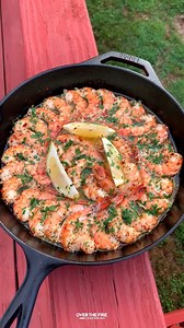 Smoked Shrimp🍤🌿🍋🔥 | Over The Fire Cooking by Derek Wolf