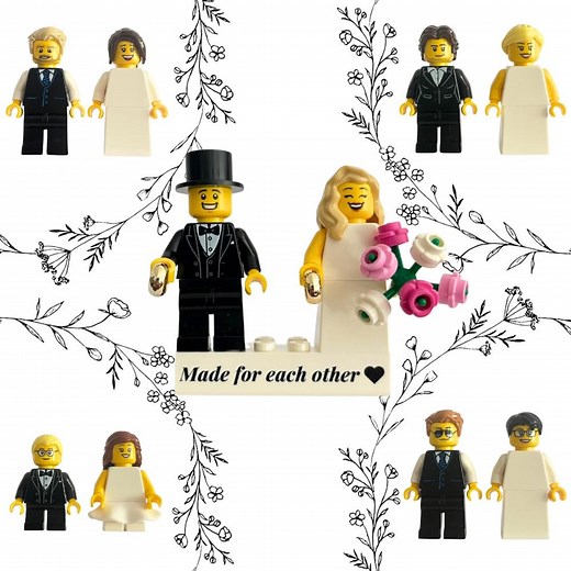 Wedding Figures Made From LEGO® Bricks | Bride and Groom Cake Toppers | Perfect for Weddings, Engagements | Customizable Guest Gift - Etsy UK
