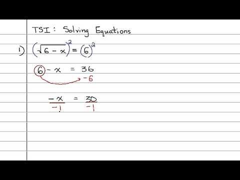 Math TSI Prep: Solving Equations