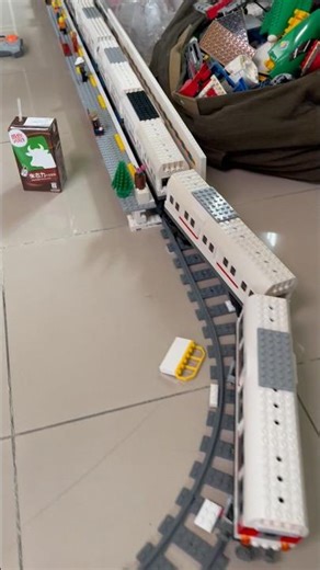 Lego Passenger Train derails! #lego #legotrains #legomocshowcase #moc