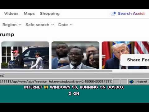 retro windows 98 setup and internet browsing experience