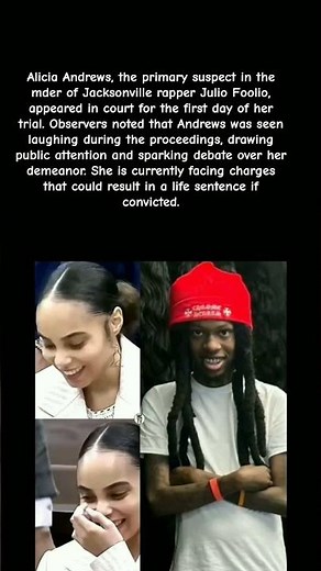 No Regrets?! Alicia Andrews Laughs on Day 1 of Julio Foolio Murder Trial!#shorts