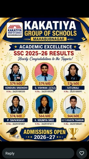 toppers of the Kakatiya group of school #trending top4 I'm in school # It was an happy movement