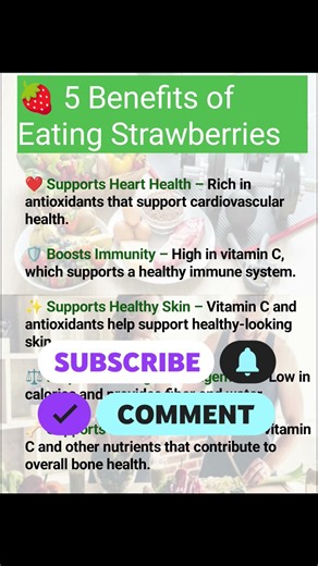 Eat Strawberries Every Day? 🍓 5 Amazing Health Benefits! #healthylifestyle #healthtips