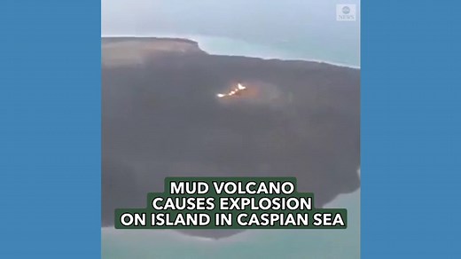 Mud volcano causes explosion on island in Caspian Sea