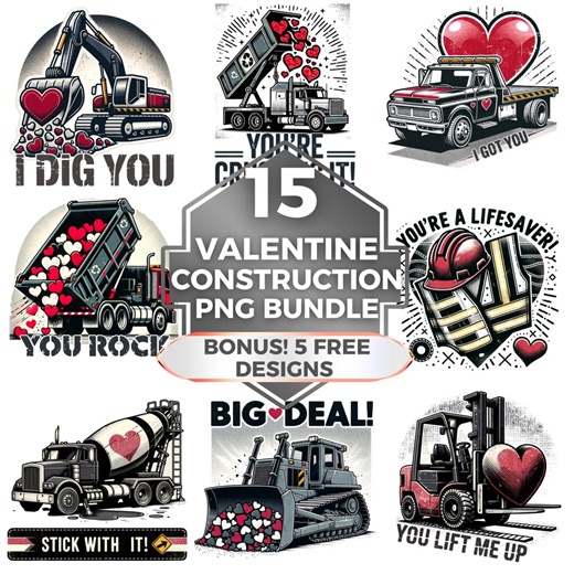 Truck and Construction Valentine PNG Bundle for Sublimation Designs | Boys Classroom Valentines | Excavator Tractor Dump Truck Valentines - Etsy Canada