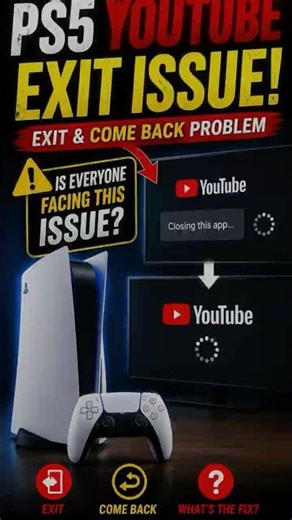 PS5 YouTube Exit Bug 😳 App Keeps Reopening! #ps5 #gamingshorts #playstation5 #sony