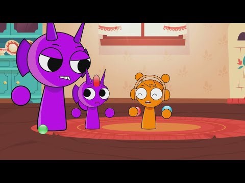 Sprunki Oren and Durple were playing ball and got hit in the head, making their mom angry.