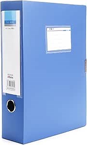 M&G A4 Storage File Box Plastic Archives Case with Lid, 3in Thick Folded Folder Organizer Document Storage Box for Shool Home Office Supplies Blue 1 Pack (75mm)