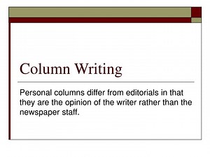 PPT - Column Writing PowerPoint Presentation, free download - ID:1149354