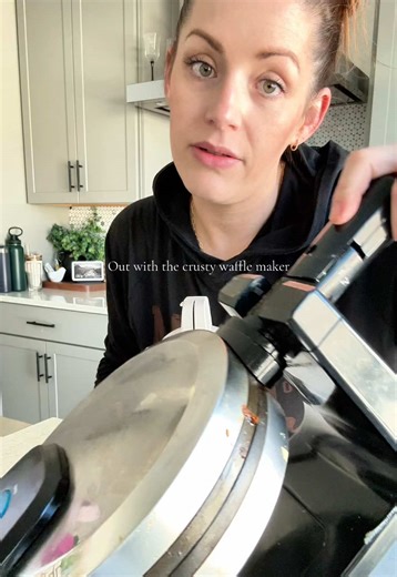 My old waffle maker was embarrassing honestly. This Bella Flip-n-Store waffle maker makes perfect waffles and stores upright so it takes almost no cabinet space. Such a good kitchen upgrade. #kitchenmusthaves #bellawafflemaker #tiktokshopkitchen #breakfastideas #kitchenupgrade