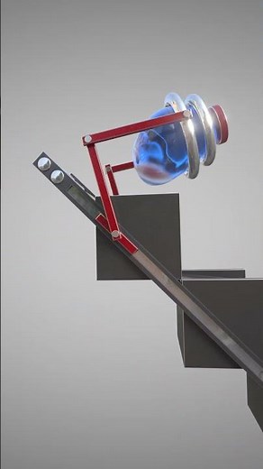 Soft Body Ball with blue Liquid | Stair Simulation with Mechanical Reset 🧡C4D4U
