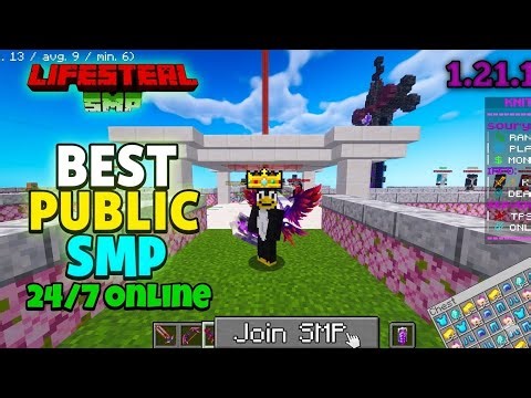 🔥 New Best Public Lifesteal SMP Minecraft 1.21 | Cracked 24/7 Server | Java + PE | Free To Join 🎮