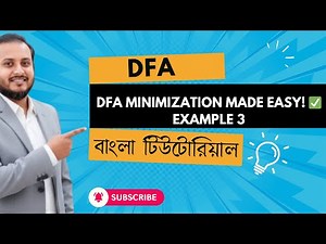 DFA Minimization Using Equivalence Theorem | Theory of Computation Bangla Tutorial | Example 3