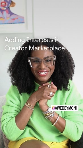 Instagram’s @Creators on Instagram: "Have you entered the Creator Marketplace? 💒 It’s a new suite of features helping brands easily discover and collaborate with creators. Creators can also add their interests and select brands they’re interested in working with! Here’s a walkthrough from @awedbymoni. 🤝"
