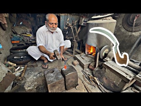 🔥 Old Blacksmith Forging a Hand Sickle from Old Files | Traditional Metal Work