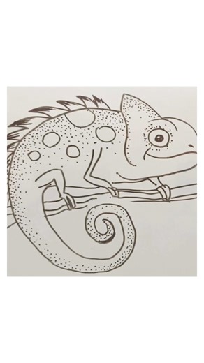 How to draw easy Chameleon drawing, #shorts #viral #drawing #animalart #trending (‪@ps7drawing‬ )