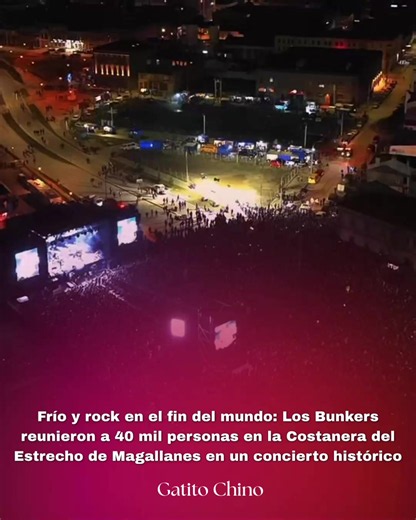 🎸 La banda penquista dio el puntapié inicial a los 30 años del Carnaval de Invierno de Punta Arenas, con el Estrecho de Magallanes como testigo de una noche histórica El frío austral no fue rival para la música. La banda penquista Los Bunkers hizo historia este viernes al reunir a cerca de 40 mil personas en la Costanera del Estrecho de Magallanes de Punta Arenas, en el concierto que dio el puntapié inicial a la trigésima edición del Carnaval de Invierno. Familias completas, turistas y fanático