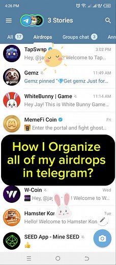 How I Organize all of my airdrops in telegram guide. check all of my airdrop links in chatbox. #airdrops #hamsterkombat #whitebunny #tapswap #memefi #gemz #pixeltap #pixelverse