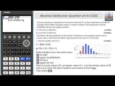 Binomial Distribution Question on Casio fx-CG50 (Statistics Mode with Inverse Binomial and CD)