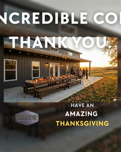 This Thanksgiving, we are reflecting on what makes Elite Metal Structures special. It isn’t just the steel—it’s the trust you place in us to find you the best deal. Thank you for trusting us to protect your vehicles, your livestock, and your livelihoods. From the entire Elite Metal Structures team, we wish you a warm, safe, and Happy Thanksgiving! | Elite Metal Structures | Facebook