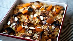 Bread Pudding with Apricots and Almonds