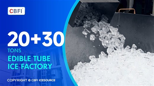 CBFI Icesource Group on Instagram: "50 TPD Edible Tube Ice Plant | Coastal Area, Americas This edible ice plant is located in a coastal region of the Americas and operates with a total daily capacity of 50 tons. With a 150-ton ice storage capacity, the plant is able to maintain a continuous supply to local ice distribution and cold chain markets. A reverse osmosis water treatment system is applied to meet edible ice standards. Designed for coastal environments, the stainless steel evaporator hou