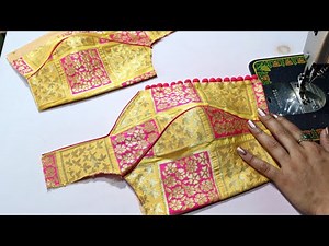 Very stylish blouse front neck design cutting & stitching/Potli button blouse design/blouse cutting