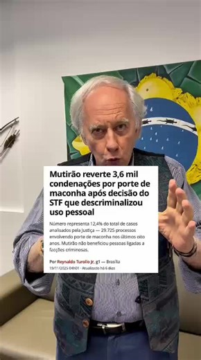 USUÁRIOS DE MACONHA SERÃO SOLTOS Ano passado, o STF definiu que o uso de maconha não é crime e mandou o Conselho Nacional de Justiça revisar os casos de apreensões de menos de 40g ou menos de 6 plantas. Essa decisão vem depois de anos de luta para que o Supremo entendesse que usuário não é criminoso. Com base na decisão, o CNJ analisou mais de 29 mil processos e reverteu a decisão dos tribunais de origem, retroagindo para absolver 3.675 pessoas. Embora ainda seja um avanço tímido, a decisão é im