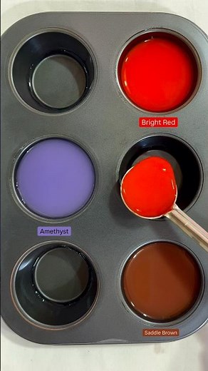 Guess the Color | Amethyst + bright red + saddle brown #colormixing #amazing