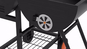 Extra Large Charcoal Barbecue Grill, 871 Sq. In. Cooking Space, Outdoor Barrel BBQ Grill with 2 Foldable Side Tables for Outdoor Backyard Patio Picnic Parties Camping, Black