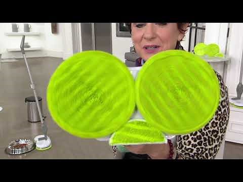 Hover Scrubber Deluxe Cordless Dual Head Mop w/ 4 Microfiber Cleaning Pads on QVC