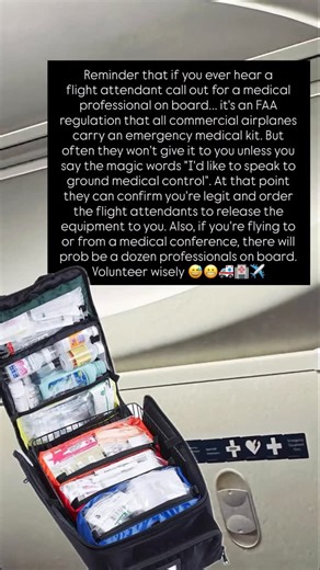 Alex, PhD, EMT-P • Continuing Education on Instagram: "I’ve had to assist twice for my sister and got real comfortable assisting a number of additional times because of all the research I did after her first in-flight medical emergency. I have a bunch of info in my highlight under IME ✈️⛑️ Listed below are the items that the FAA requires be on every commercial airline. Have you ever assisted during an in-flight medical emergency? Sphygmomanometer Stethoscope Oropharyngeal airways Self-inflating 