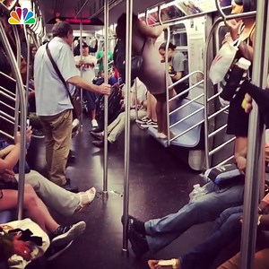 Video captures the commotion after a tiny rodent was spotted on the subway. How would you react? More here: http://4.nbcny.com/15DkKvw | NBC New York