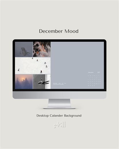 December 2025 Desktop Wallpaper Calendar – Mood Board - Etsy
