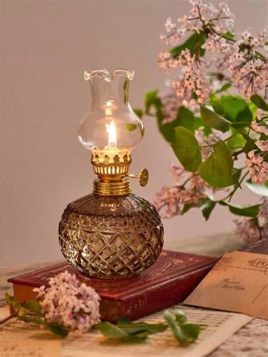 1pc Vintage Large Oil Lamp, Glass Kerosene Lamp, Antique Oil Lamp, Indoor Emergency Lighting Windproof Lamp (Liquid Not Included), Retro Home Decor Garden Decor Lamp Shade, Christmas Gift, Halloween Gift, Back To School Gift, Teacher's Day Gift, Antique, High Quality, Lamp Shade | SHEIN