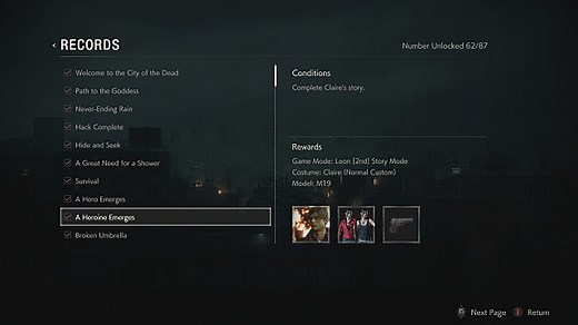Completing All the Records in the Resident Evil 2 Remake, Part One