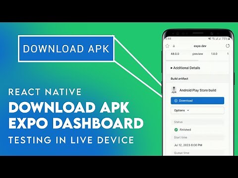 Download APK File from EXPO Dashboard | React Native Tutorial