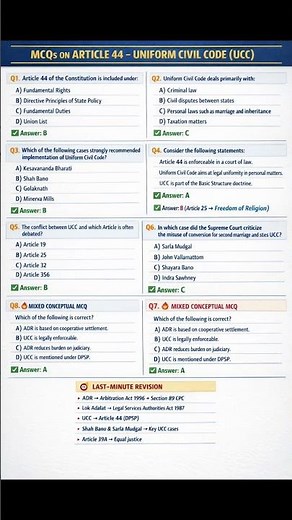 Uniform Civil Code Explained 🔥 Article 44 UPSC Polity