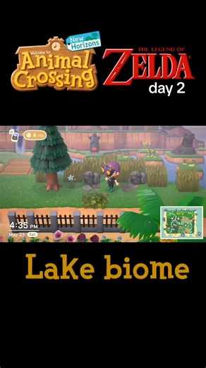day 2/ part 2 of showing you guys how I am transforming parts of my island into Little Zelda inspired areas. this is my lake biome. if you guys have any suggestions I would love to hear them! #animalcrossing