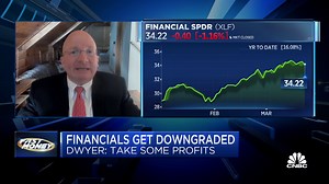 Financials downgraded to neutral today as the 10-year yield hovers near 14-month highs. Is it time to take some money off the table? Tony Dwyer of Canaccord Genuity breaks down his bold call on the banks. | CNBC Fast Money